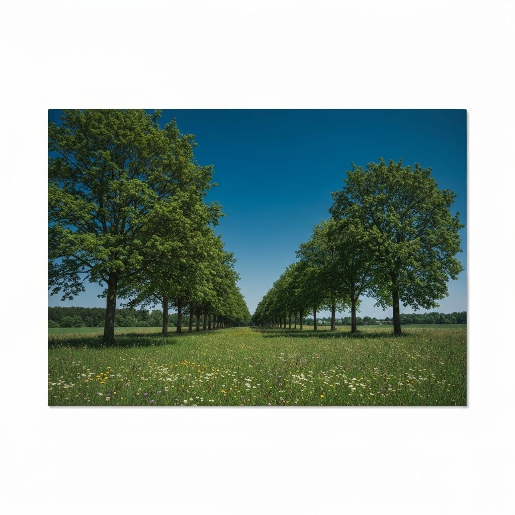 Natürliche Landschaft mit Wiese und Bäumen